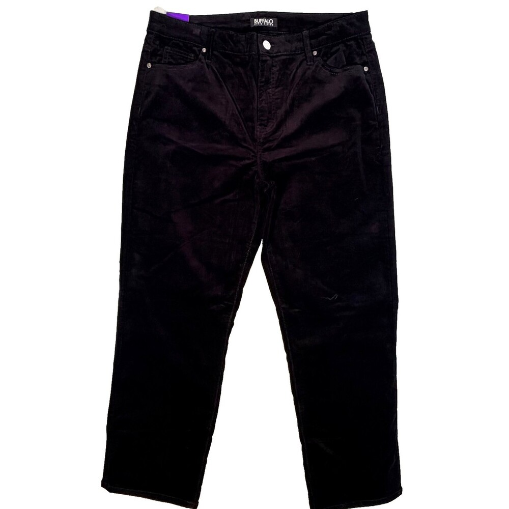 Buffalo Black Microcorduroy Pants Boot Cut Stretch Women's Size 14 New NWT